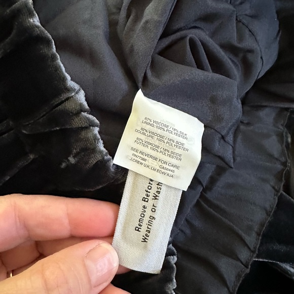 J crew midnight blue velvet velour pull on elastic waist midi skirt XS pockets - Picture 5 of 5